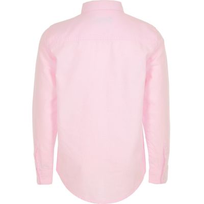 Boys pink long sleeve Oxford shirt